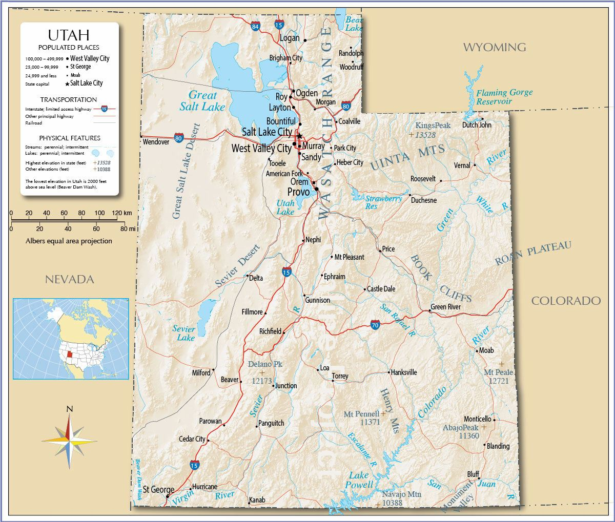 Large Utah Maps For Free Download And Print High 