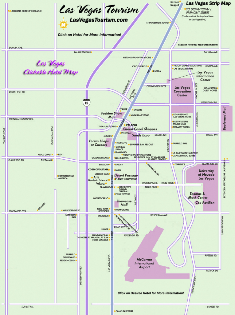 Las Vegas Strip Hotels Map And Travel Information 