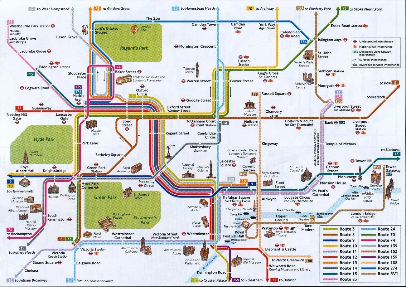 London Tube Map With Attractions Pdf Printable Map Of 