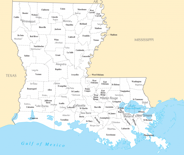 Louisiana Cities And Towns Mapsof