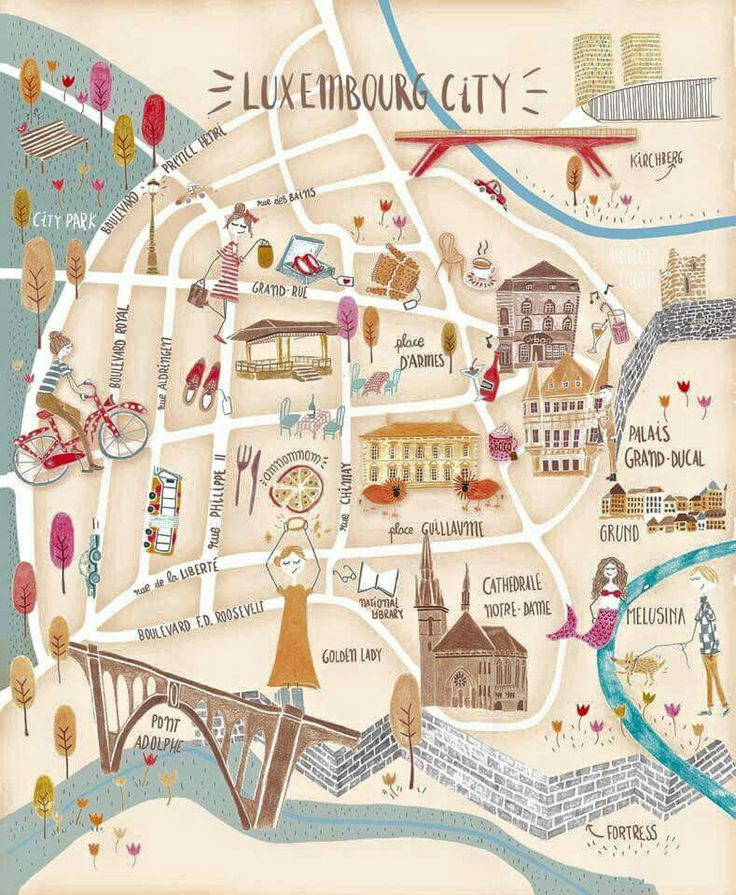 Luxembourg City Map Carte Touristique Carte Voyage 
