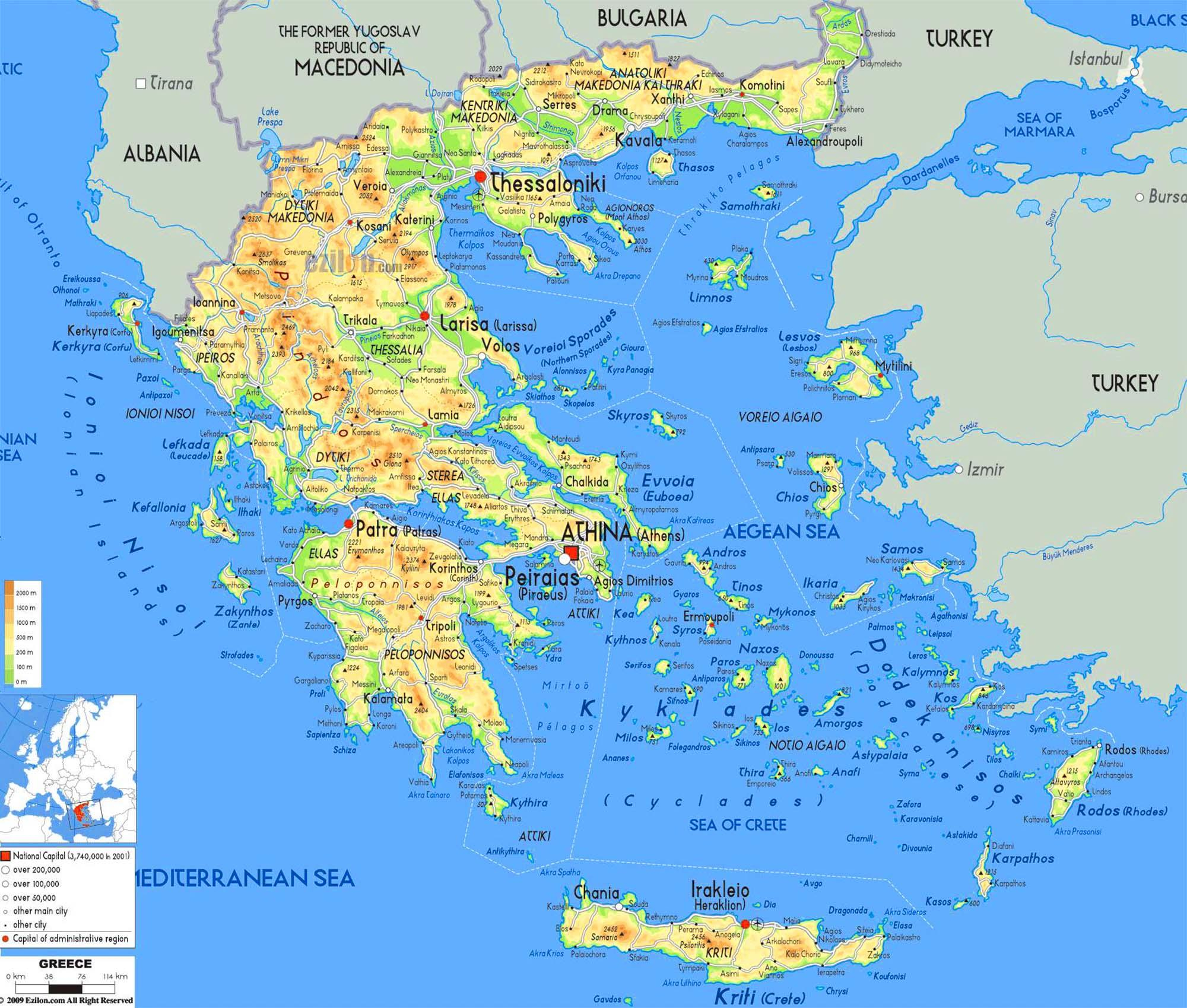 Map Greek Islands Map Of The Greek Islands Southern 