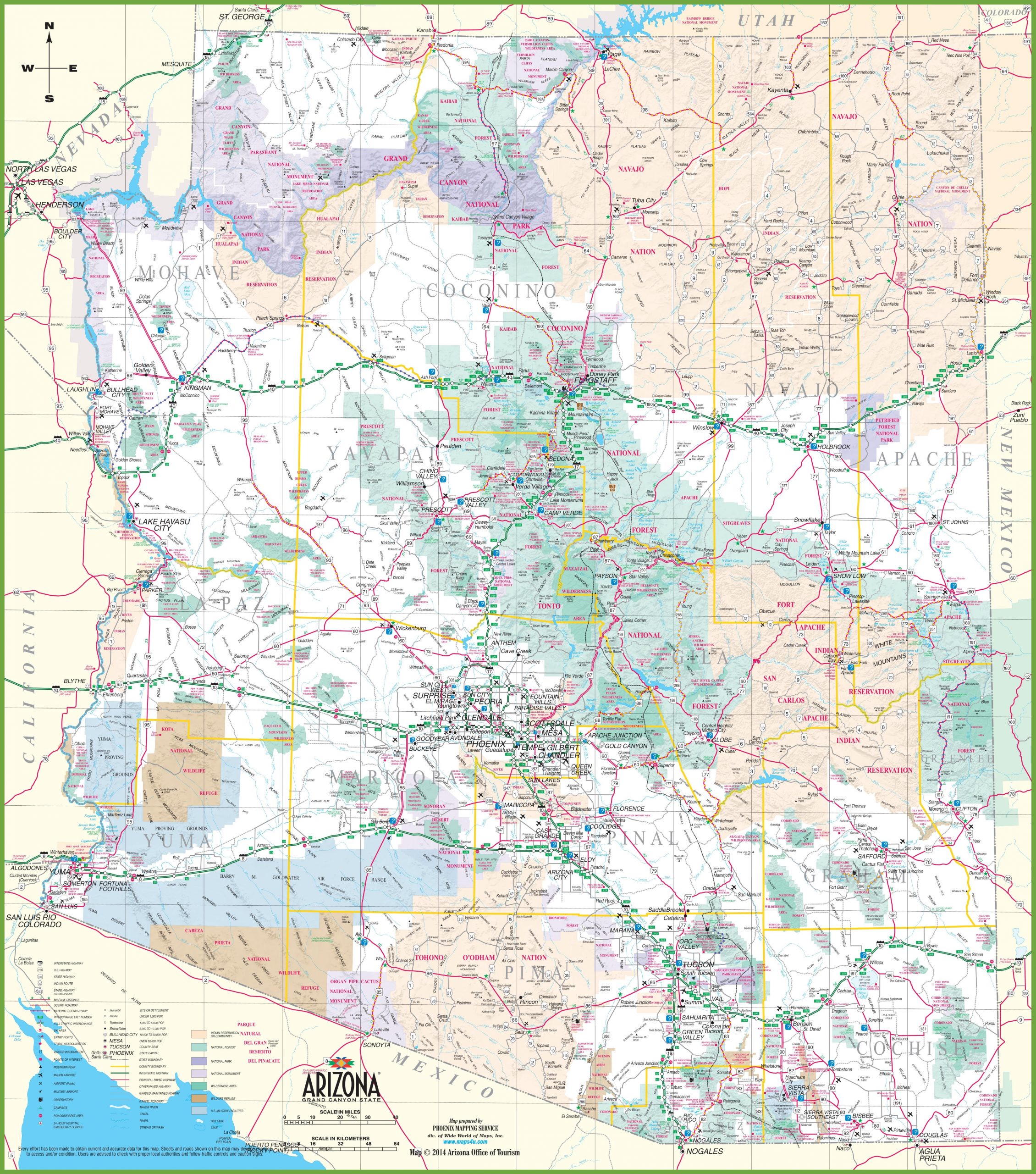 Map Of Arizona Full Size Gifex