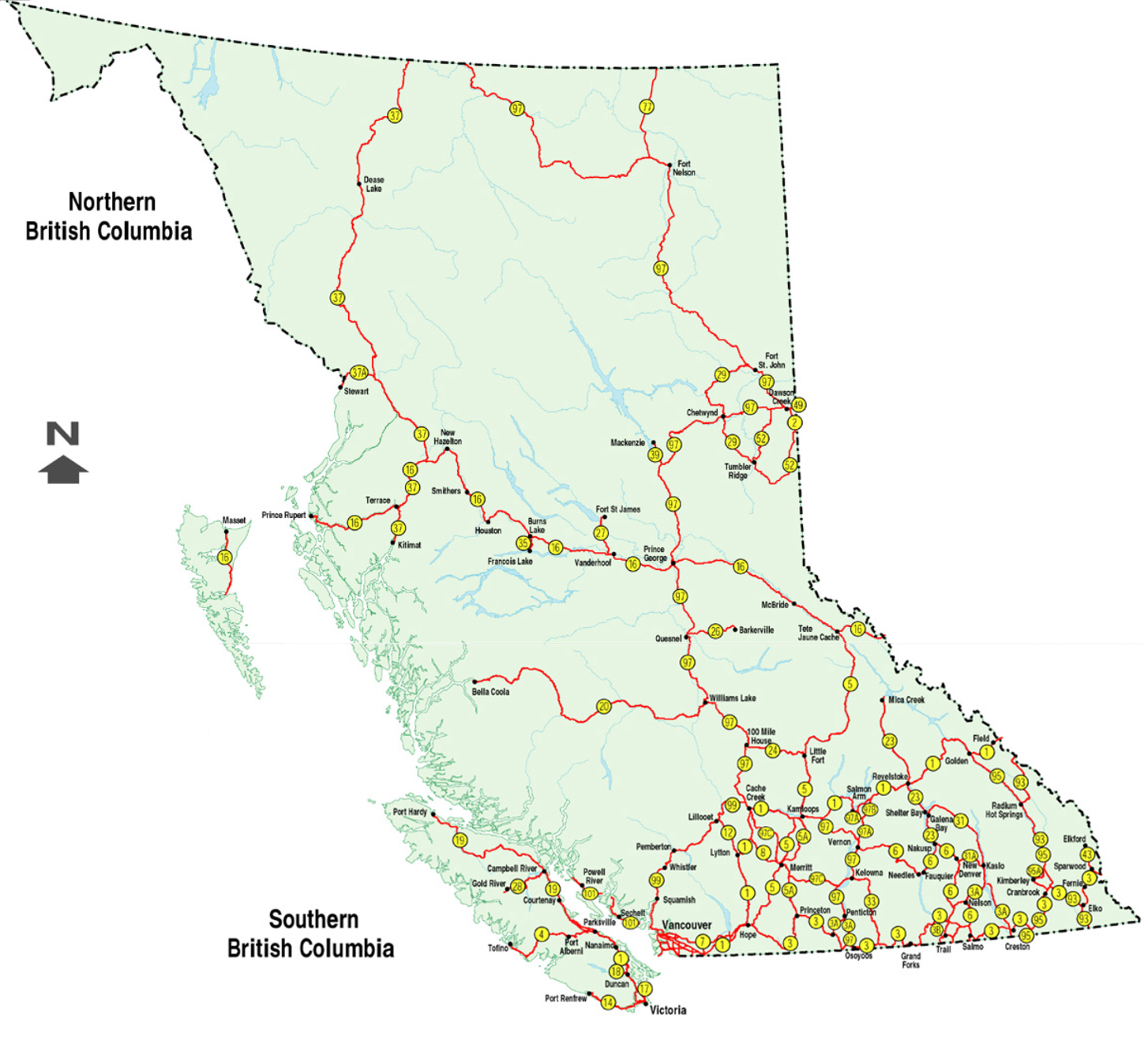 Map Of Bc State Map