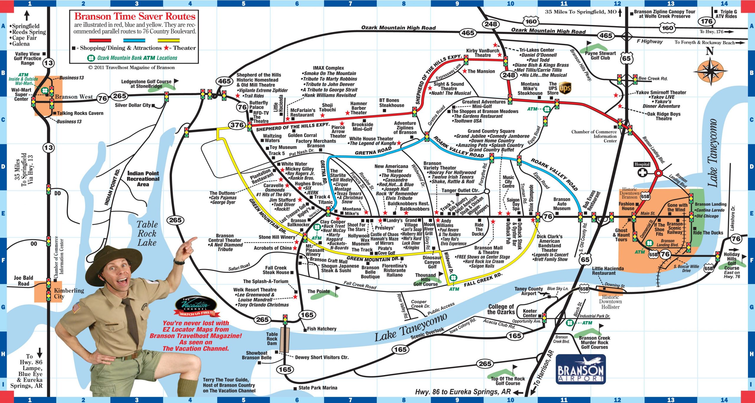 Map Of Branson Attractions Branson Attractions Branson Map