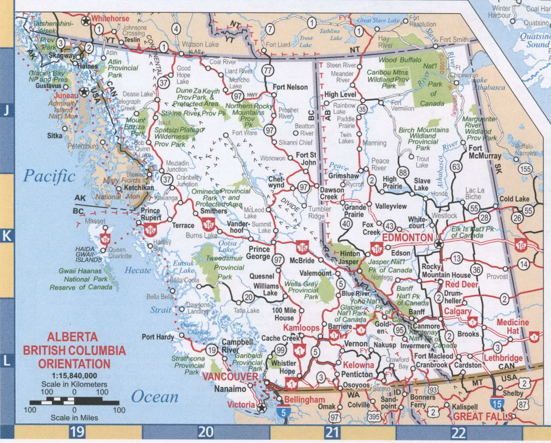 Map Of British Columbia And Alberta Map BC And Alberta 