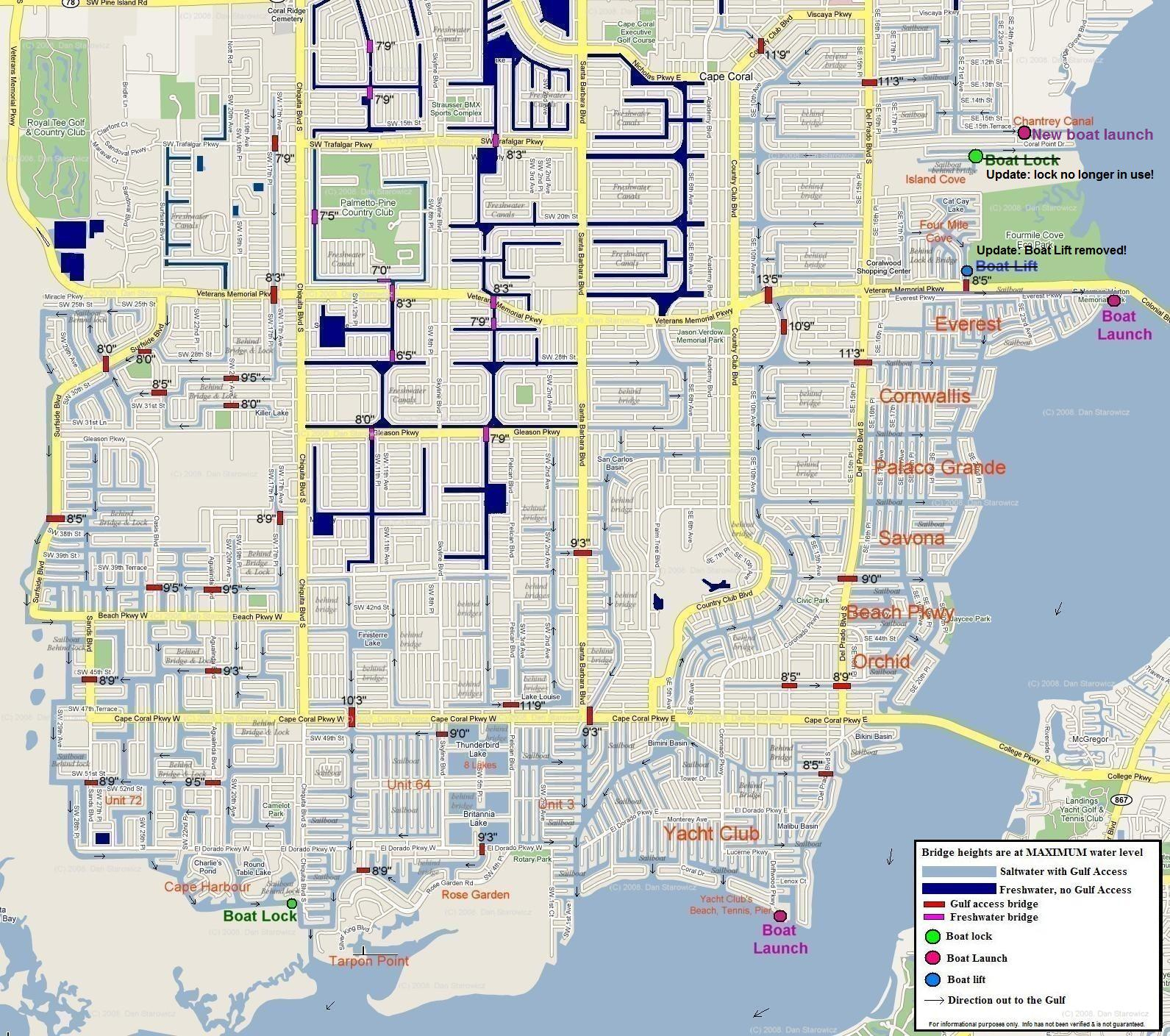 Map Of Cape Coral Florida Boating Maps Florida Map Of Cape Coral Florida Boating Maps Florida