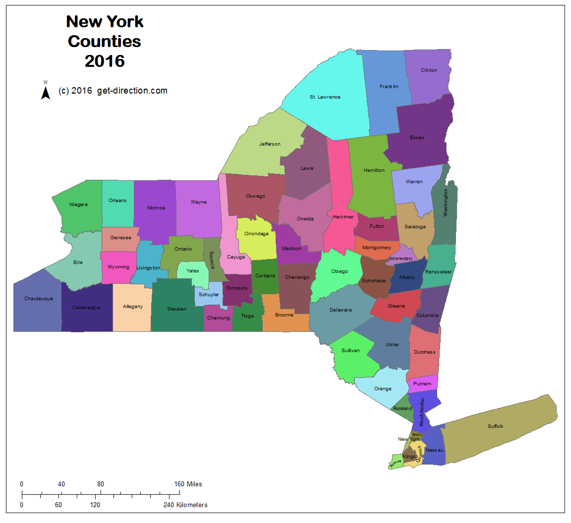Map Of New York Counties Map Of New York Counties