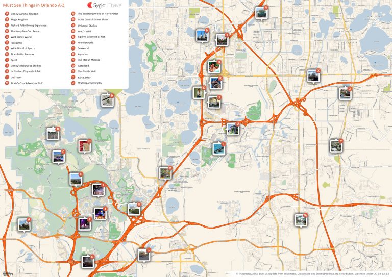 Map Of Orlando Attractions Sygic Travel