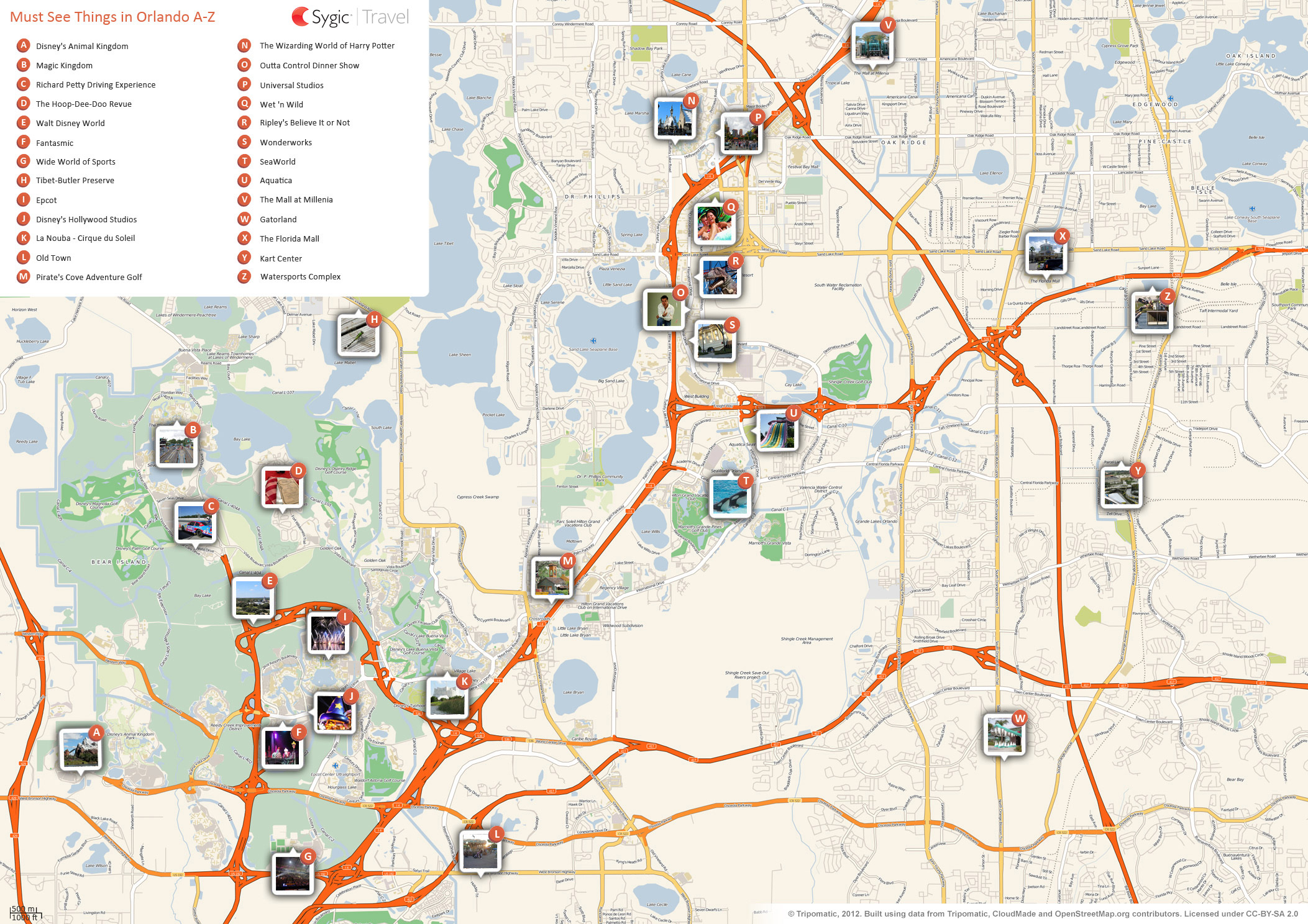 Map Of Orlando Attractions Sygic Travel Map Of Orlando Attractions Sygic Travel