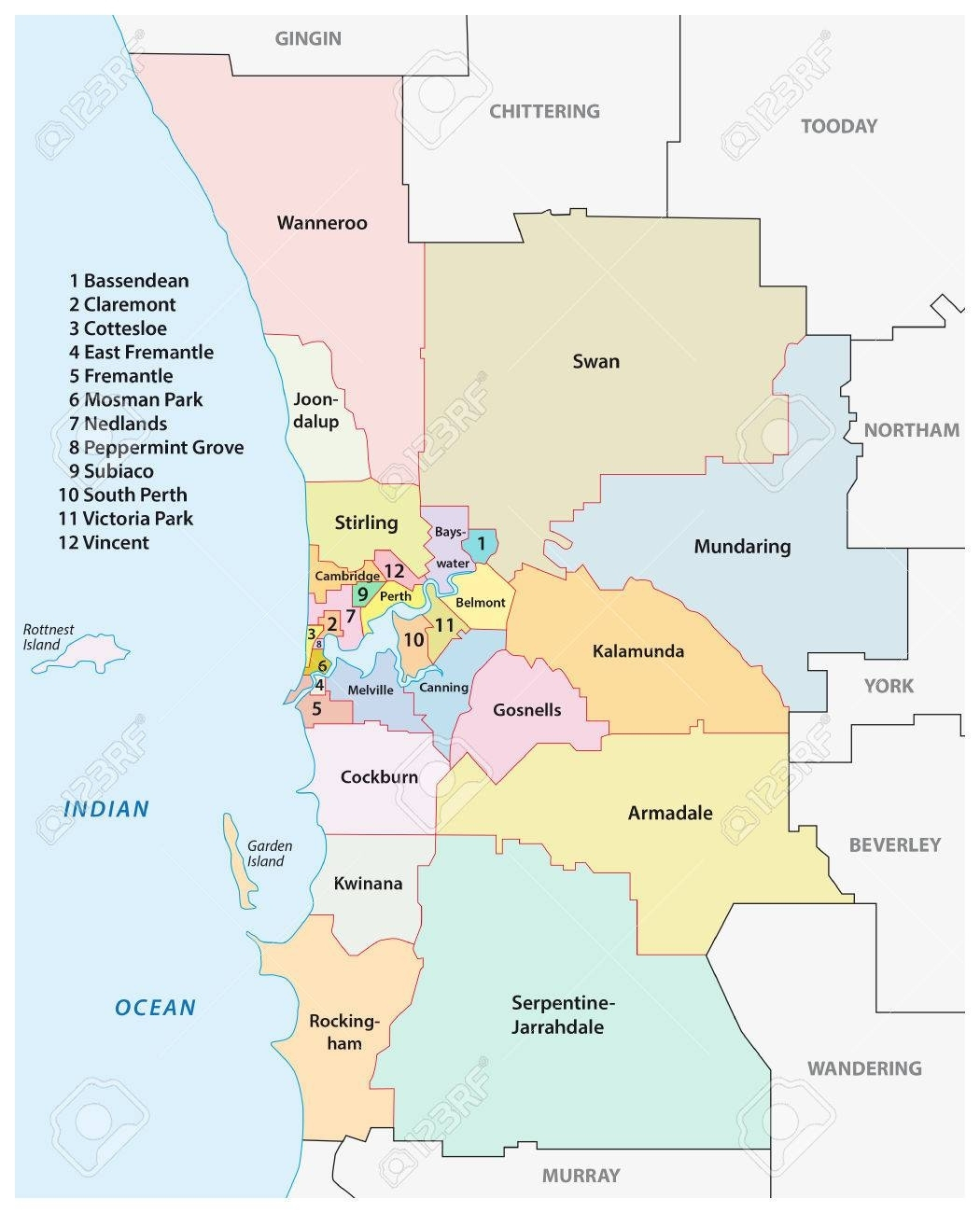 Map Of Perth Suburbs Map Of Zip Codes