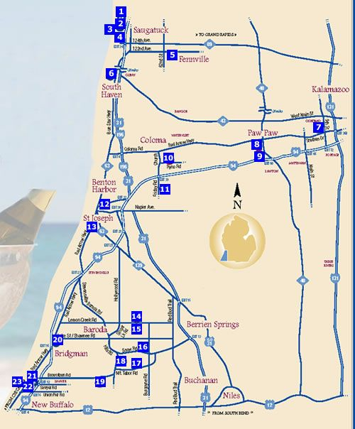 Map Of Southwest Michigan Wineries