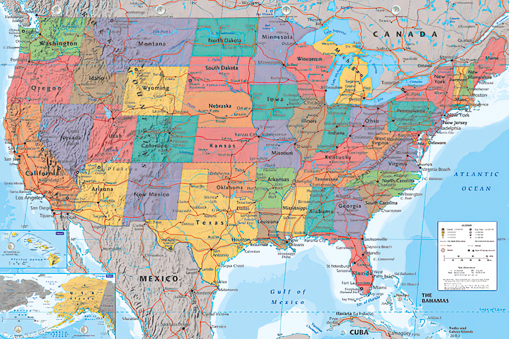 Map Of The United States Of America Poster Print Usa Map Of The United States Of America Poster Print Usa