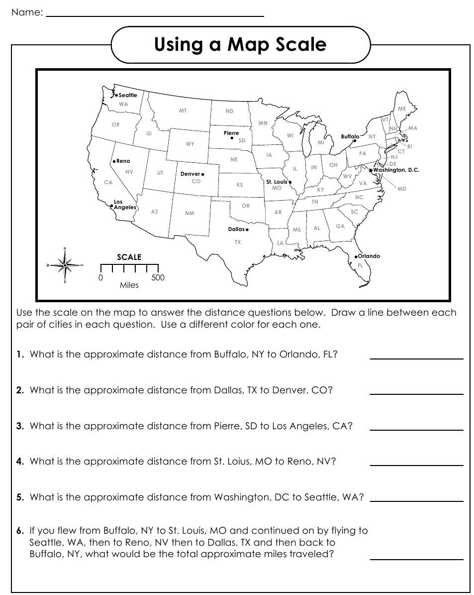 Map Skills Worksheets 6th Grade Geography Worksheets 