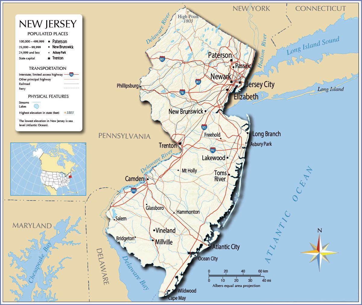 Mapas Detallados De Nueva Jersey Para Descargar Gratis E 