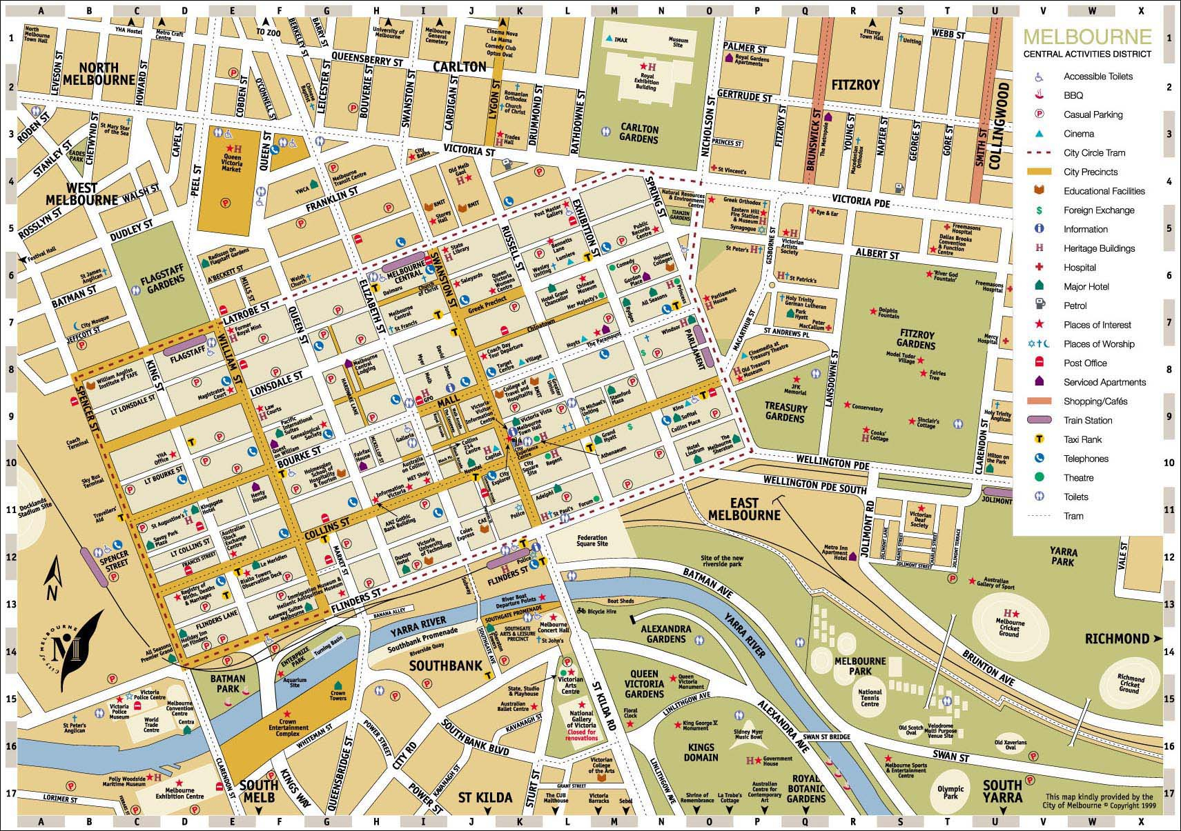Melbourne Australia City Map