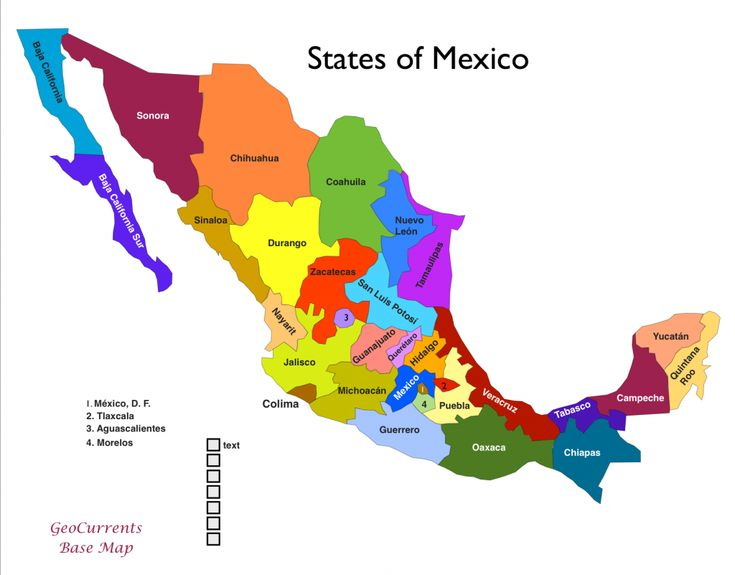 Mexico State Bing Images Mexico Map Mexico States Of 