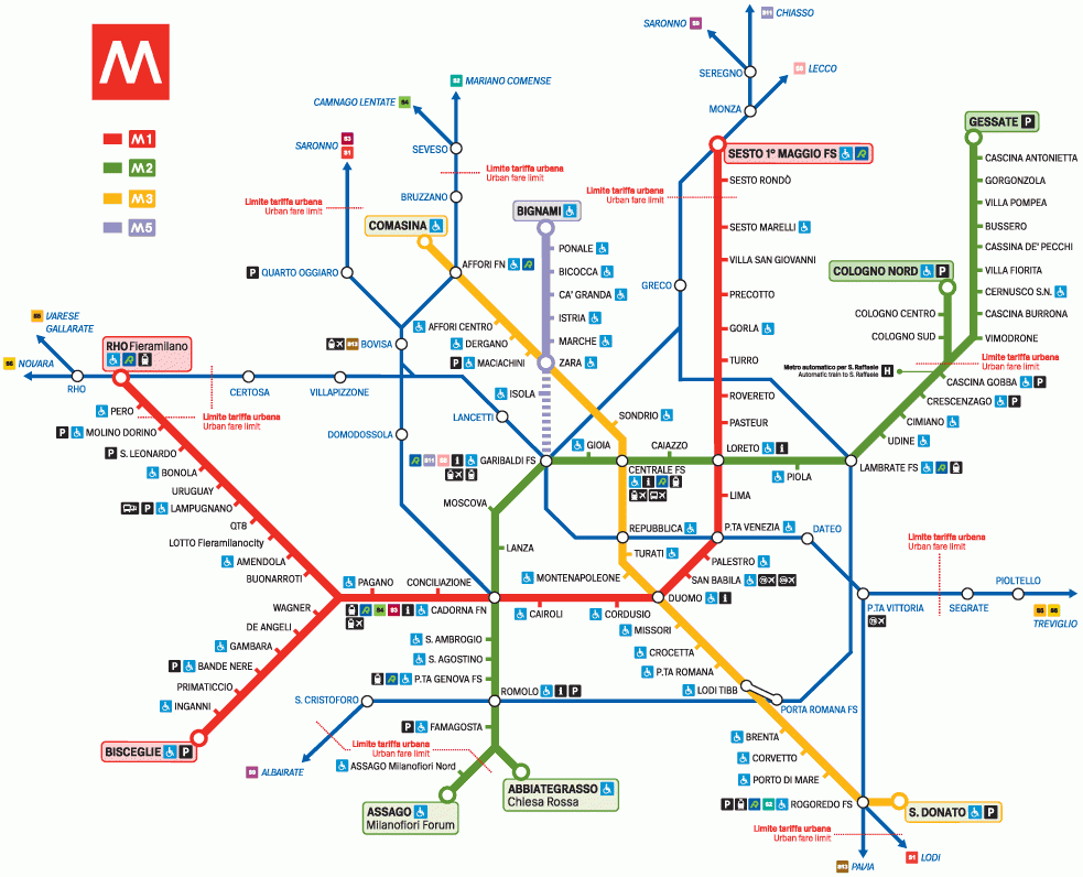 Milan Metro Map