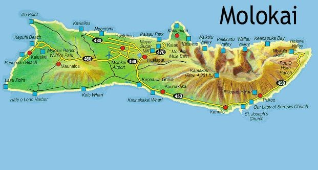 Molokai Map Free Printable Maps