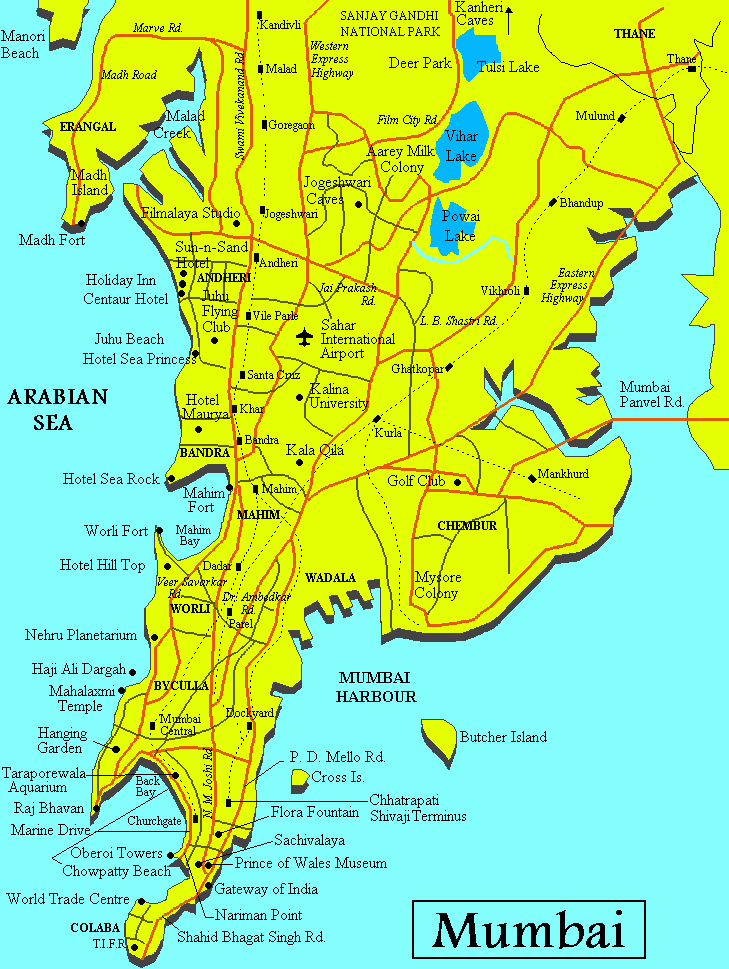 Mumbai Map Tourist Attractions ToursMaps