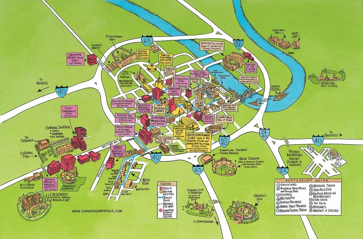 Nashville TN Tourist Map Nashville TN Mappery Nashville TN Tourist Map Nashville TN Mappery