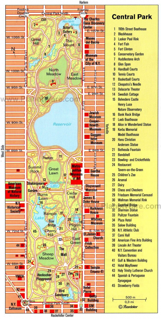 New York Central Park Map With Printable Map Of Central 