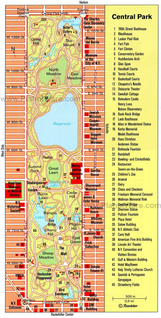 New York Central Park Map With Printable Map Of Central