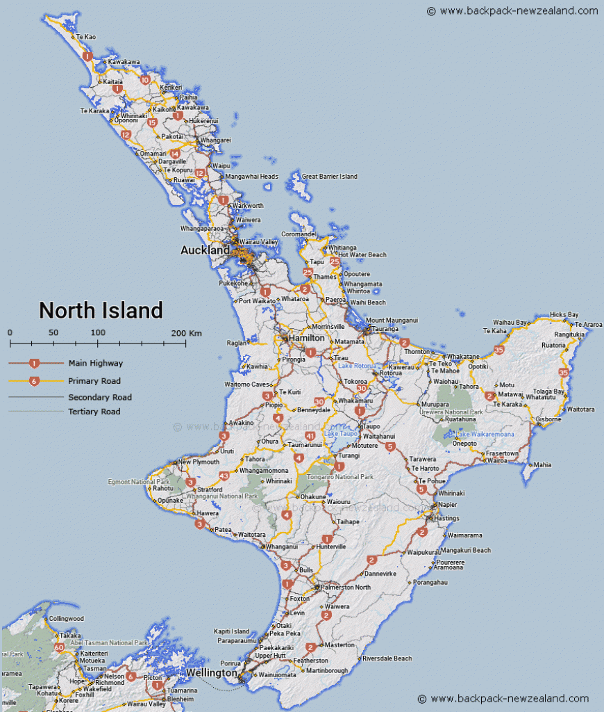 New Zealand North Island Map Printable Printable Maps