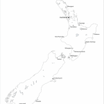 New Zealand Political Map Inside Outline Map Of New