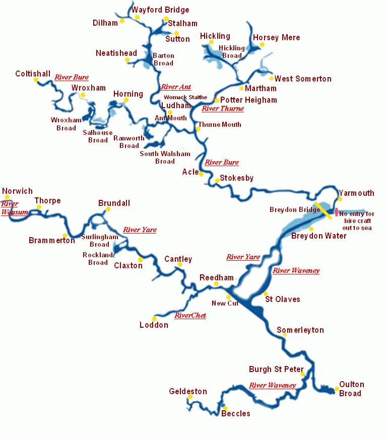 Norfolk Broads River Map