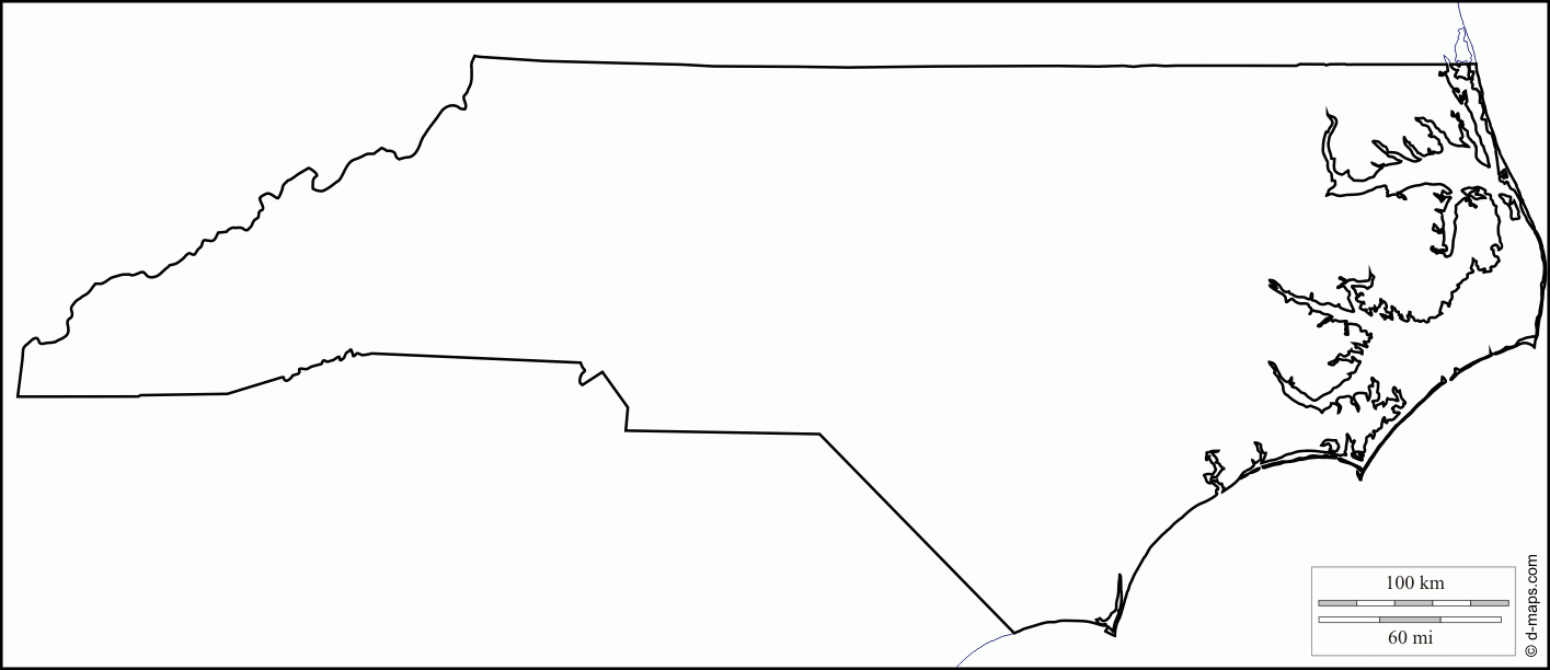 North Carolina State Map Outline North Carolina Free 