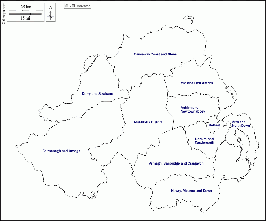 Northern Ireland Free Map Free Blank Map Free Outline 