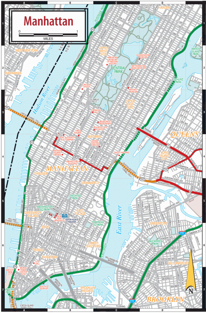 Nyc Pdf Manhattan Street Map Printable Guide 3 6 With 