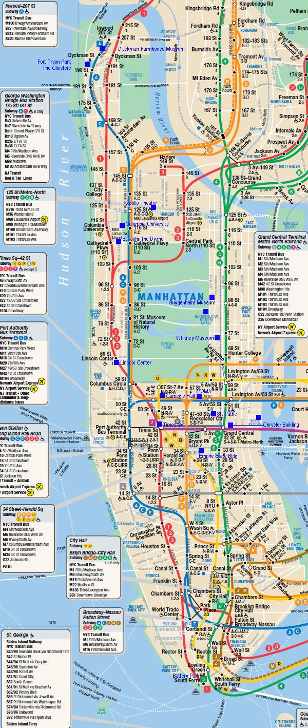 Nyc Subway Map Manhattan Only Printable Printable Maps