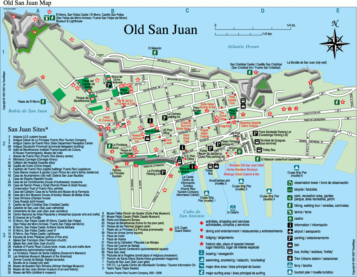 Old San Juan Tourist Map Old San Juan Puerto Rico 