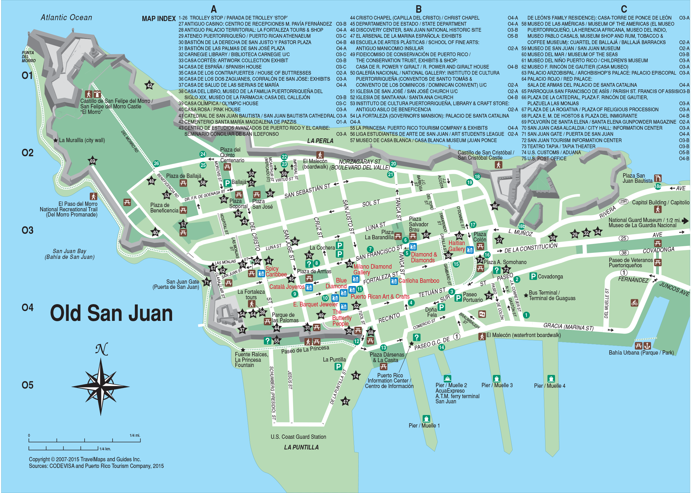 Old San Juan Travel Map San Juan Map San Juan Map