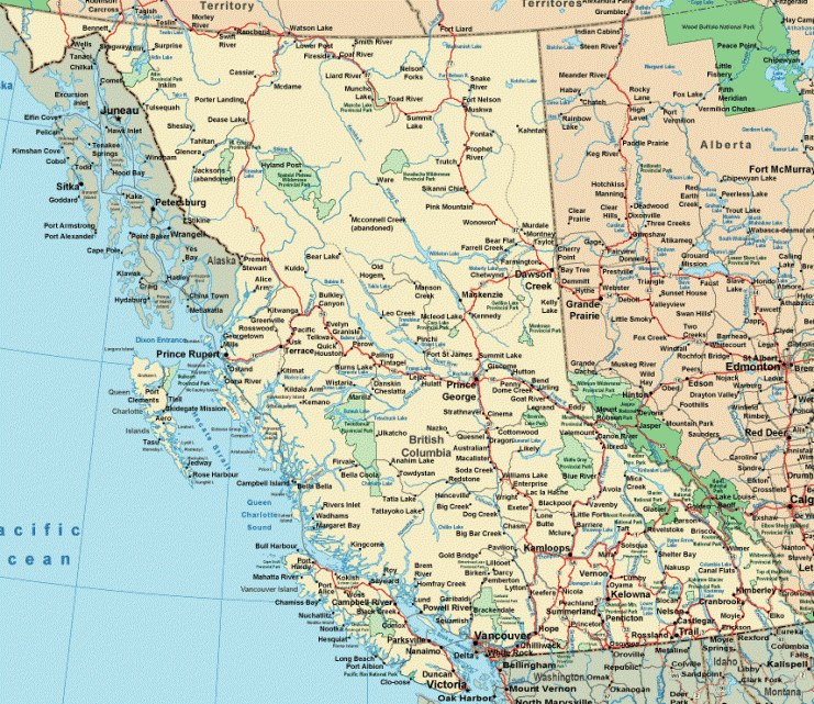 Online Map Of British Columbia