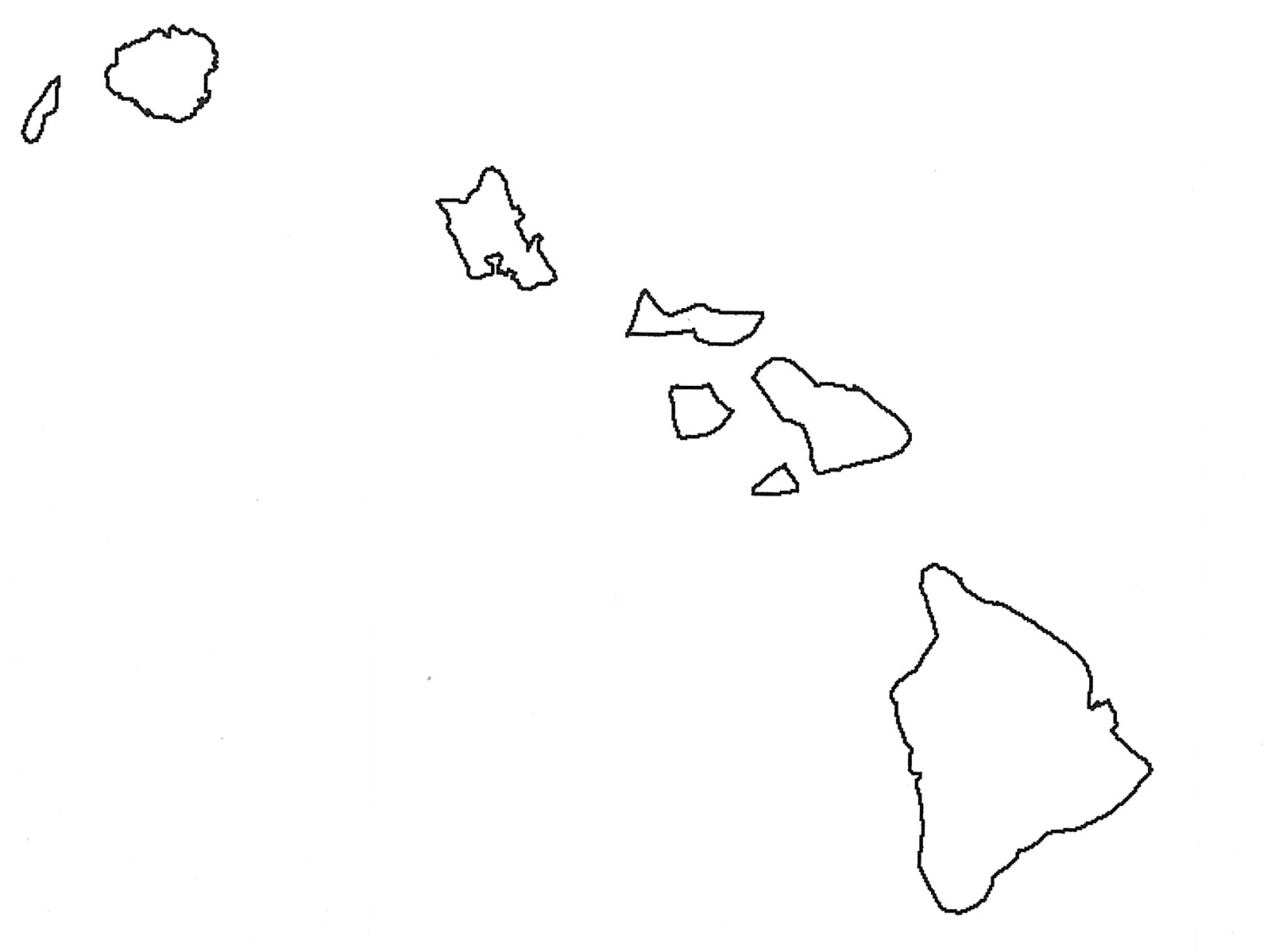 Outline map of hawaiian islands with hawaii map SECURITY 