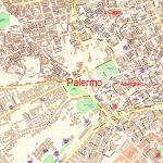 Palermo Italy Map Vector Exact City Plan Detailed Street