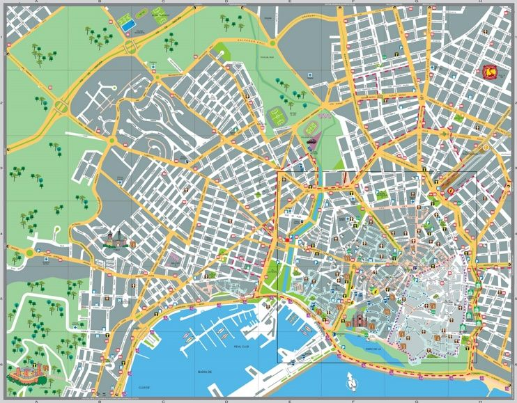 Palma De Mallorca Sightseeing Map Tourist Map Map 