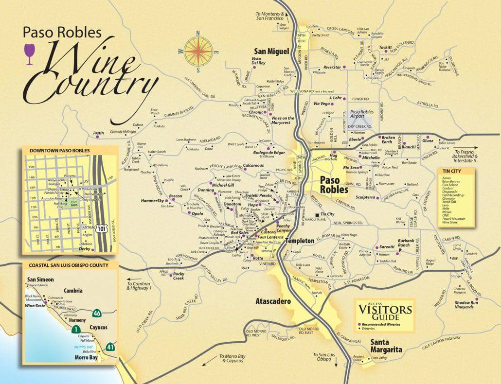 Paso Robles Wine Maps California Winery Advisor Paso Robles Wine Maps California Winery Advisor