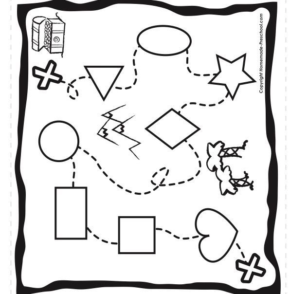 Pirate Themed Pirate Shaped Treasure Map Activity Page 