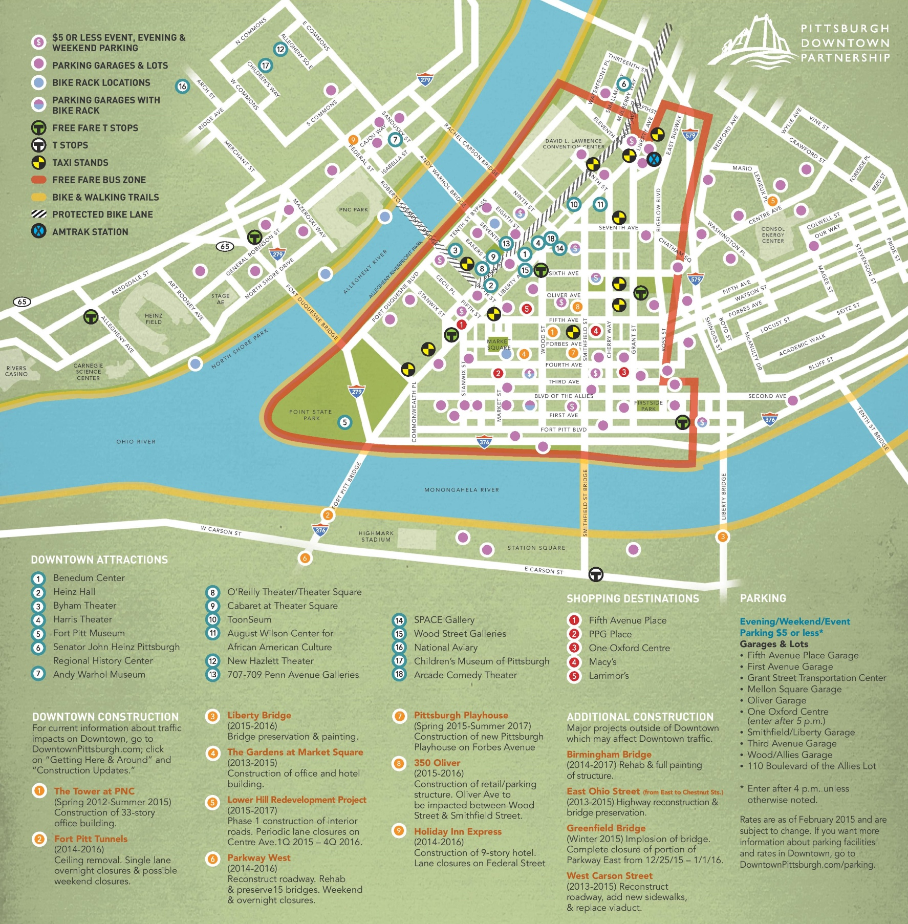 Pittsburgh Downtown Map