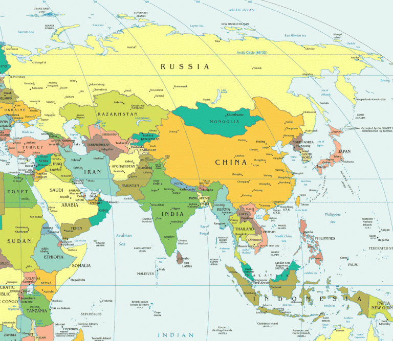 Political Map Of Asia Free Printable Maps