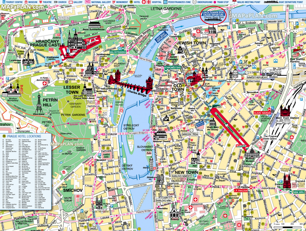 Prague City Center Map With Prague City Map Printable 