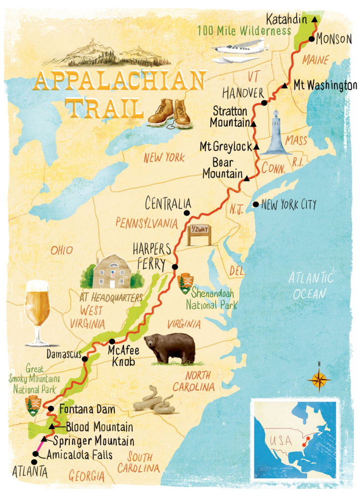 Printable Appalachian Trail Map Printable Maps