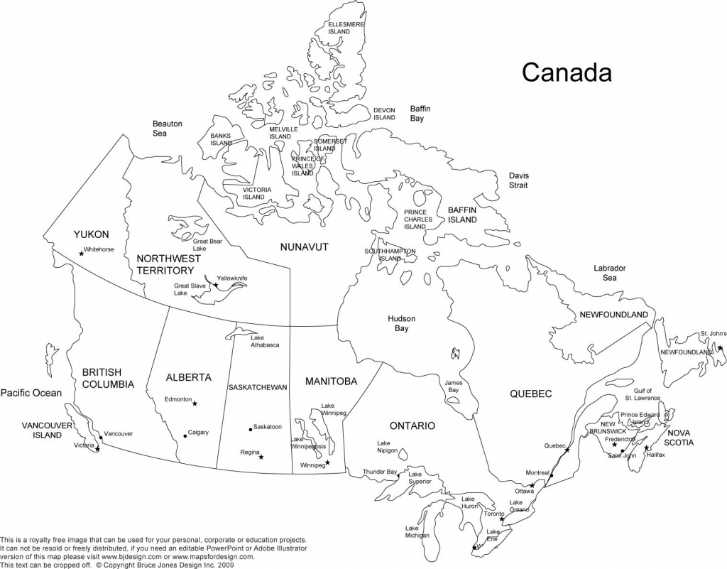 Printable Blank Map Of Canada With Provinces And Capitals 