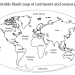Printable Blank Map Of Continents And Oceans PPT Template