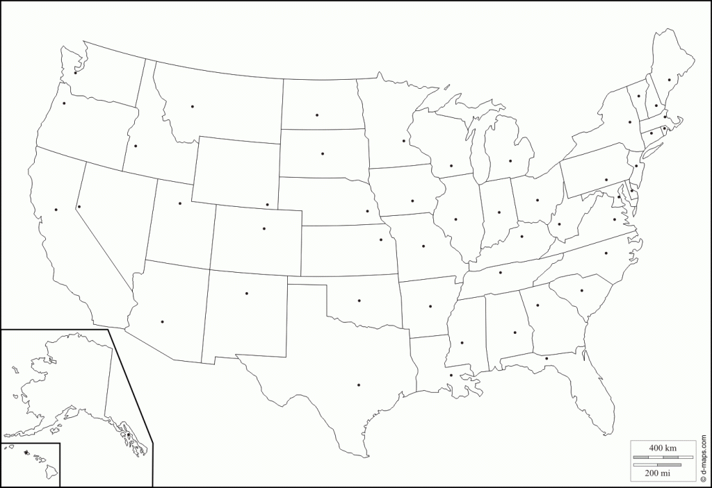 Printable Blank United States Map With Capitals 