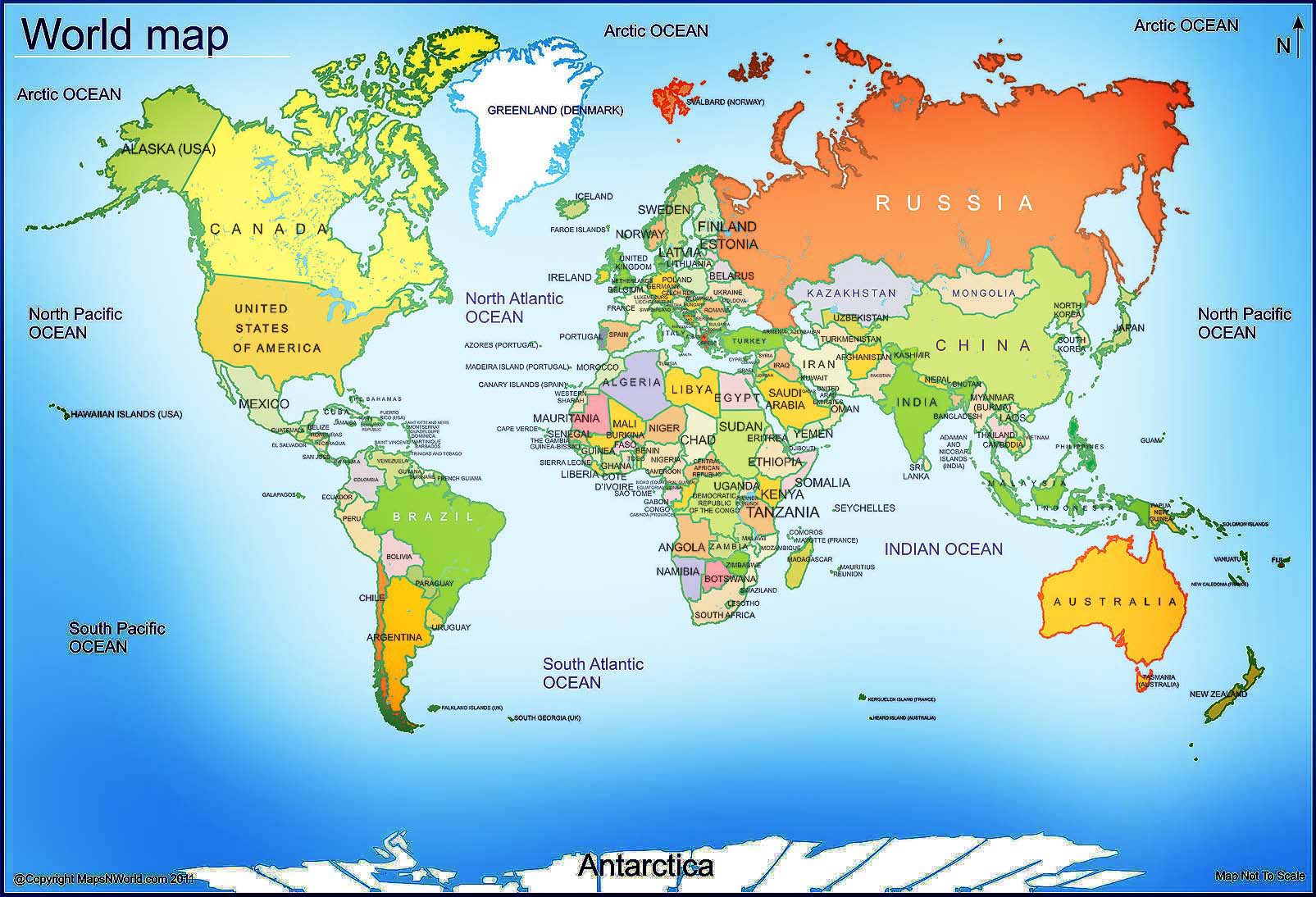 Printable Blank World Map With Countries Capitals